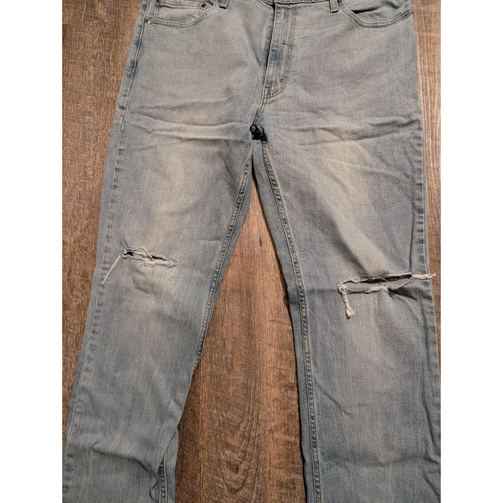 Levis 511 Slim Fit Mens 38/34 Lot of 2 Light Wash Ripped Distressed Denim Jeans - Picture 15 of 16